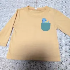 恐竜刺繍ポケット付きTシャツ 80cm