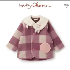 【新品タグ付き】ネコ衿チェックコート 新品 110cm ベイビーチアー ピンク