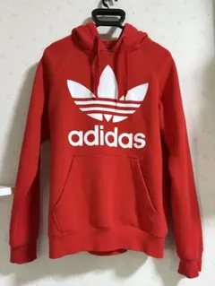 adidas 赤 フード付きパーカー Mサイズ