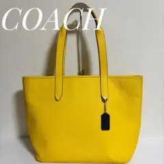 COACH コーチ イエローレザートートバッグ A4収納 大容量