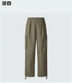 UNIQLO U ワイドフィットパラシュートカーゴパンツ オリーブ