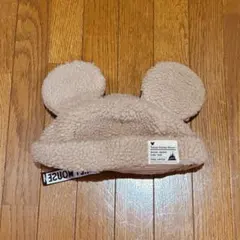ミッキーマウス 耳付き帽子 ベージュ