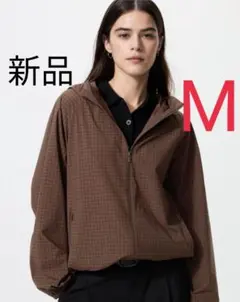 ユニクロ　ポケッタブルUVカットパーカ/NANODESIGN/チェック　M