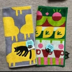 ２枚 新品 マタノアツコ 猫 ハンドタオル