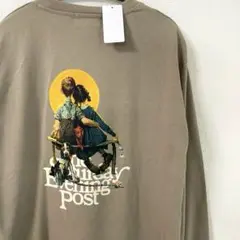 サタデーイブニングポスト サンセット ロゴス ロンT 長袖Tシャツ　ベージュのサムネイル