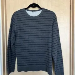 【美品】無印良品　ボーダーカットソー　グレー