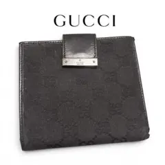 GUCCI GGキャンバス 二つ折り財布 ブラックのサムネイル
