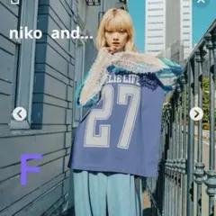 ニコアンド　モードノームコア　レイヤードナンバリングTシャツ