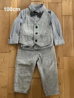 キッズフォーマルスーツ　（100cm）　男の子　グレー　4点セット