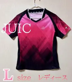 JUIC 卓球用シャツ L ピンク/ブラック