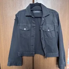 JEANASIS ブラックデニム　ダメージジャケット