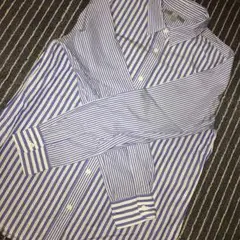 チェックシャツ ストライプズボン セット