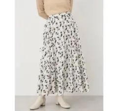 アースミュージックアンドエコロジー 　ドロストギャザーフレアスカート