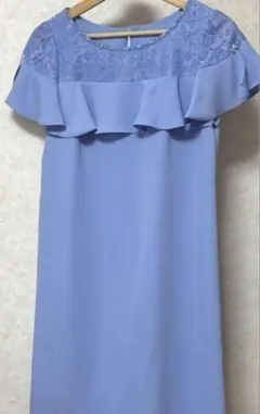 Feroux フェルゥ オンワード ドレス 切り替えフリル 結婚式 パーティー
