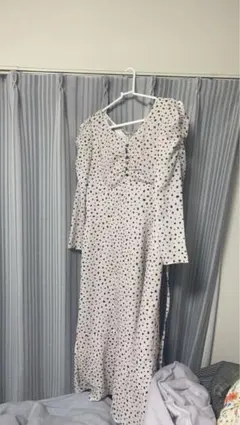 ドット柄 ホワイト ロングワンピースjillstuart