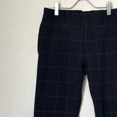 COMME CA ISM スラックス テーパードパンツ チェック柄 ポケット付き