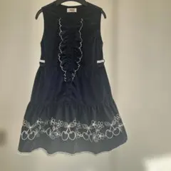 ネイビー フリルワンピース 130cm