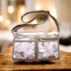 レスポートサック ショルダーバッグ 花柄 ピンクベージュ系
