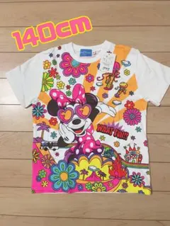 140cm ディズニーリゾート シー WHAT FUNフラワー総柄ミニーTシャツ