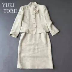 ユキトリイ マオカラー セットアップ スカート 9 フラワーモチーフ 日本製