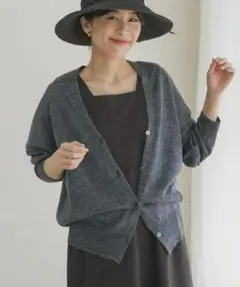 新品◆DOORS◆リネンVネックカーディガン《NAVY》アーバンリサーチ