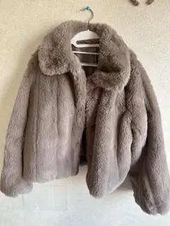 ピンクグレー ファーコート Mサイズ
