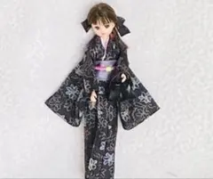 リカちゃん服　大人リカちゃんお着物セット　（大島紬） ジェニーちゃん
