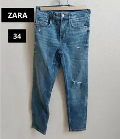 ZARAザラ　Z1975デニム　ダメージデニム　34　ダメージ加工