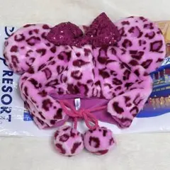 ミニー ヒョウ柄 ファンキャップ 《 ピンク色 》 新品