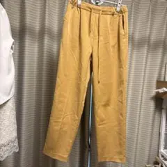 イエロー スラックス ゴムウエスト