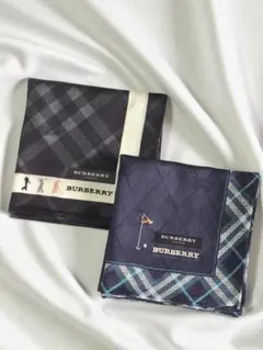 BURBERRY チェック柄 ゴルフ 大判ハンカチ２点セット