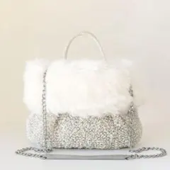 アンテプリマ　ANTEPRIMA ファーバッグ　レザーチェーンショルダー付き