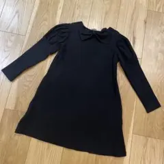 devilock デビロック　長袖ワンピース　クロ　リボン　パフスリーブ　120