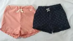 プティマイン　水陸両用パンツ　90 ２枚　オレンジ　ドット柄