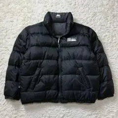 ファーストダウン 山タグ リバーシブル ダウンジャケット 黒　グレー　L