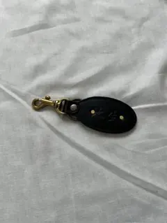 m*a様 黒いレザーキーホルダー 金具付き 約10cm