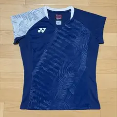 YONEX ゲームシャツ ユニフォーム ボタニカル柄 レディース ネイビー Mのサムネイル