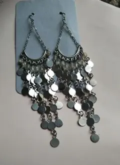 ボヘミアンスタイル シルバーフリンジピアス