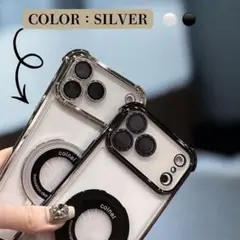 iPhone17Pro　シルバー　ケース　マグセーフ 新品 クリアスケルトン