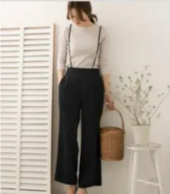 URBAN RESEARCH DOORS サスペンダーパンツ ネイビー