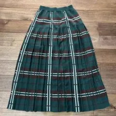 チャオパニック　ニットチェックスカート　緑　サイズフリー