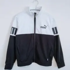 PUMA　プーマ　ジップアップジャケット　ジャージ　白/黒　140