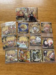 鬼滅の刃　我妻善逸　シール　ウエハークリアカード　まとめ売り16点