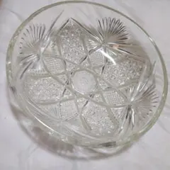 ガラス製 プレート皿 幾何学模様 直径約23cm