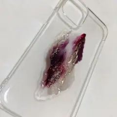 ハンドメイド　iPhoneケース　ニュアンスアート　クリアケース