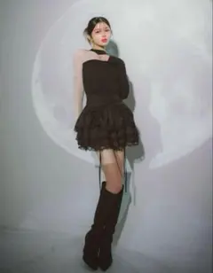 ランダムフレアミニスカート ブラック（24）