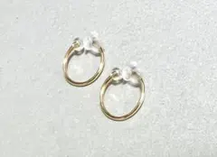 シンプル　ゴールド11㎜フープイヤリング