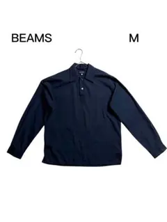 【美色】BEAMS プルオーバー長袖シャツ M 濃紺 テック シティボーイ 古着のサムネイル