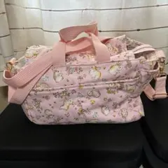 ウサギ柄 2wayバッグ ピンク