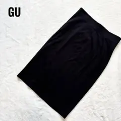 ③GU タイトスカート シンプル　膝丈　黒　ブラックのサムネイル